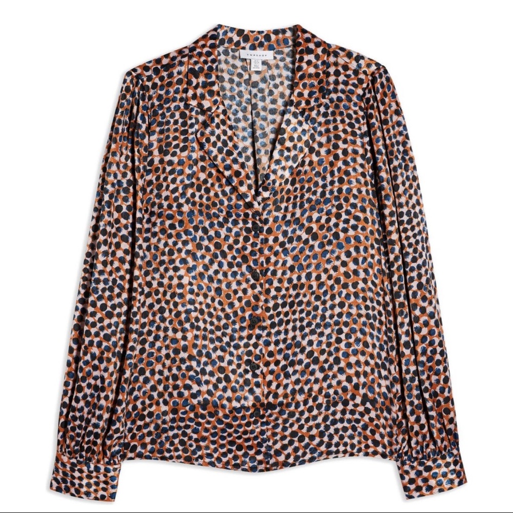 NWT TOPSHOP Animal Smudge Print Shirt